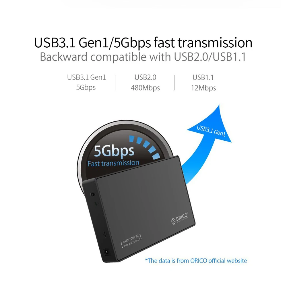 Orico-caixa de Disco Rígido Móvel Porta Serial tipo c Sata Ssd Mecânico Externo Estado Sólido Notebook e Desktop 2.5 in 3.5 in - Imagem 6