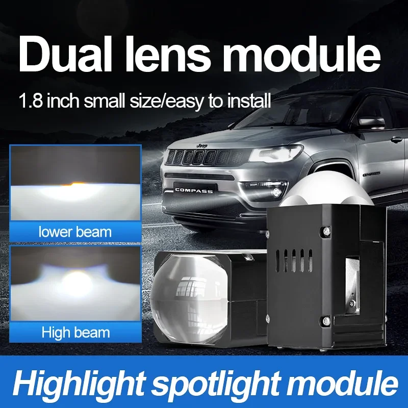 

New Dual-Lens Module 1.8-inch 1.5-inch Bi LED Projector Lens for Automobile and Motorcycle