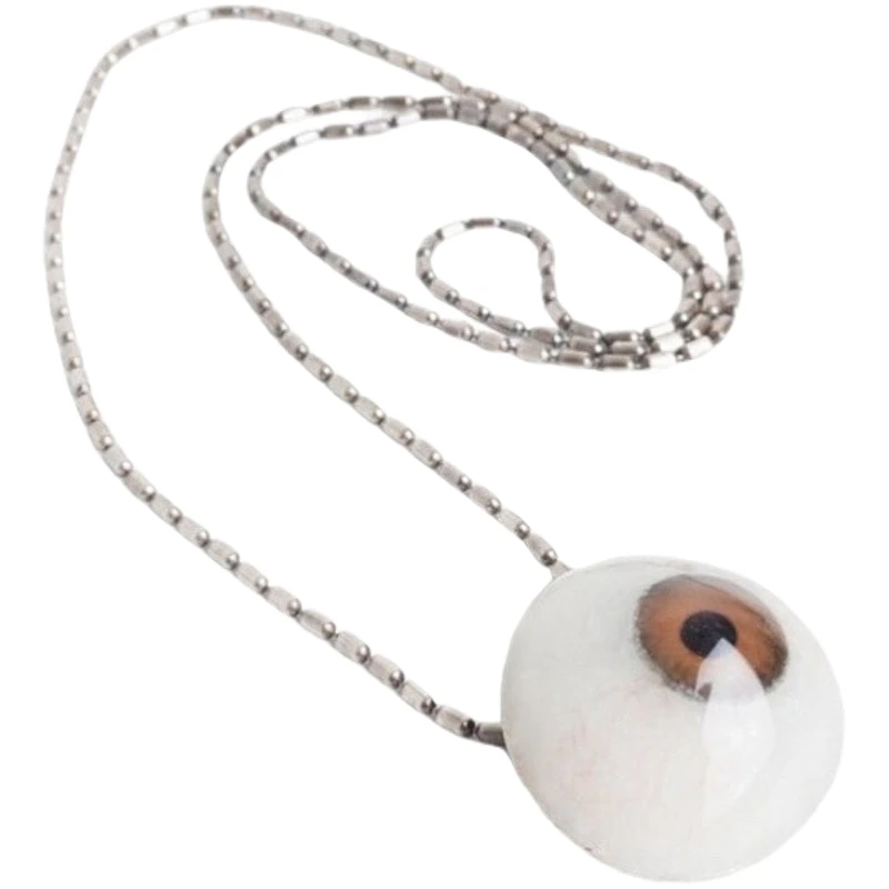 CCP Eyes Couple Sterling Silver Necklace for Men and Women, Light Luxury and High end Design Sense, Small and Popular Jewelry, I