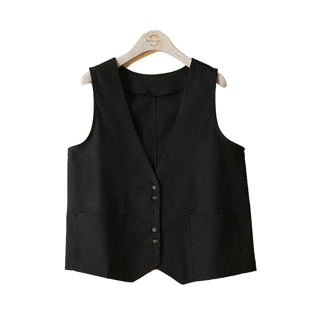 Women's Vest Casual Commuting Loose Fit Sleeveless V-Neck Single Breasted Solid Color Soft Skin-Friendly Fabric Waistcoat Women компьютерное кресло для геймеров arozzi verona signature soft fabric gold logo verona sig sfb gd