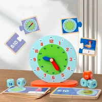 Wooden Clock Toys Montessori Time Learning Teaching Aids Time Cognition Matching Early Educational Toys for Children Kids Gifts 1