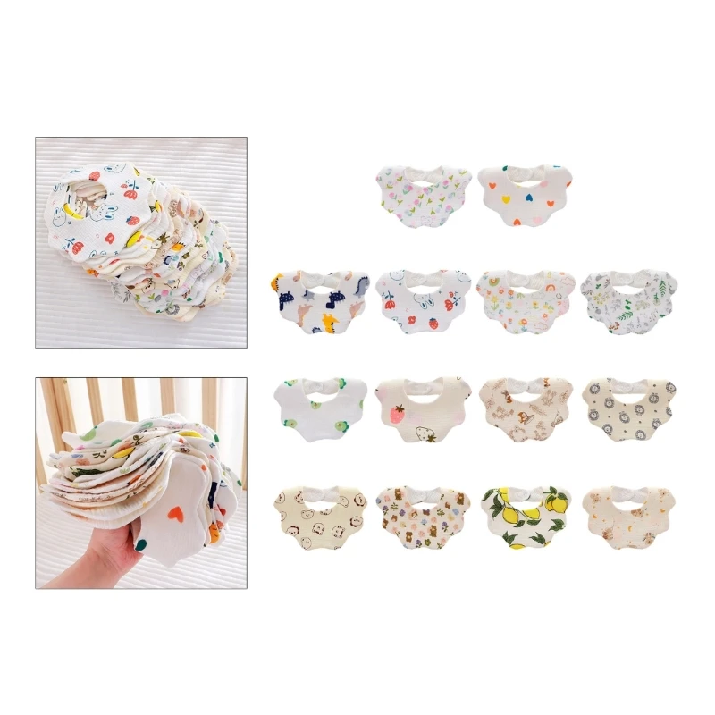 

L5YF Feeding Bibs Wiping Towel Cotton Strong Absorbent Infants Toddlers Saliva Bibs