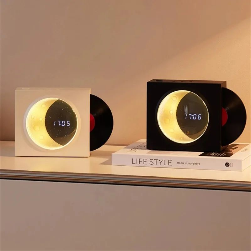Rotating Vinyl Record Wireless Speaker Alarm Clock Audio Outdoor Bedroom Luxury Speaker Mini Subwoofer