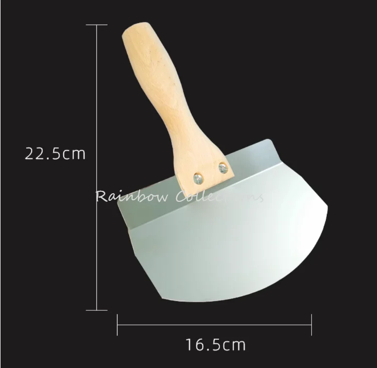 1pcs L22.5 High Quality Stainless Steel Blade Arc Putty Knife with Wooden Handle Plastering Trowel Work For Wall Cement Spread