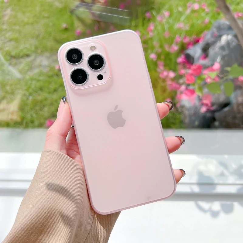 Ultra Thin 0.2MM Matte Liquid Silicone Case For iPhone 11 12 13 Mini 14 15 16 Pro Max Plus Soft TPU Phone Cover Anti-Fingerprint