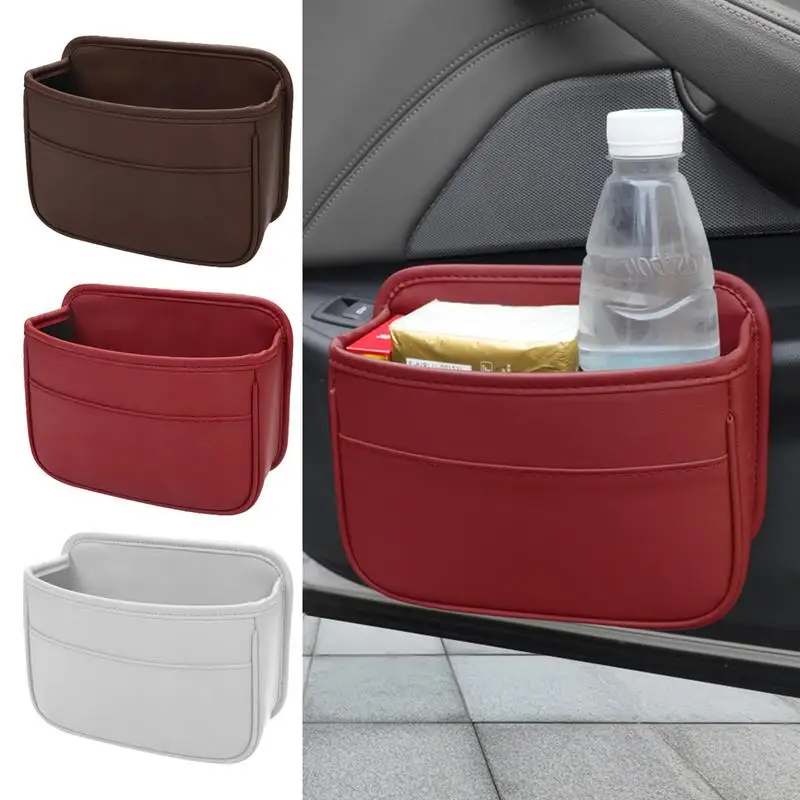 

Multi-pocket Storage Bag Premium Car Door Storage Buckets Leather Multifunction Driver Seat Catcher Cup Key Phone Holder Bag