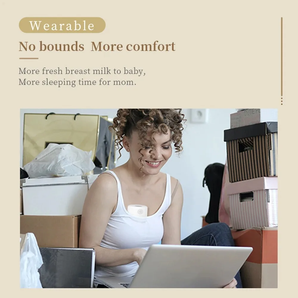 2/1pcs S12 Indossabile Tiralatte Elettrico Silenzioso Invisibile Mani Libere Tiralatte Comfort Collettore di Latte Estrattore di Latte BPA-free - immagine 4