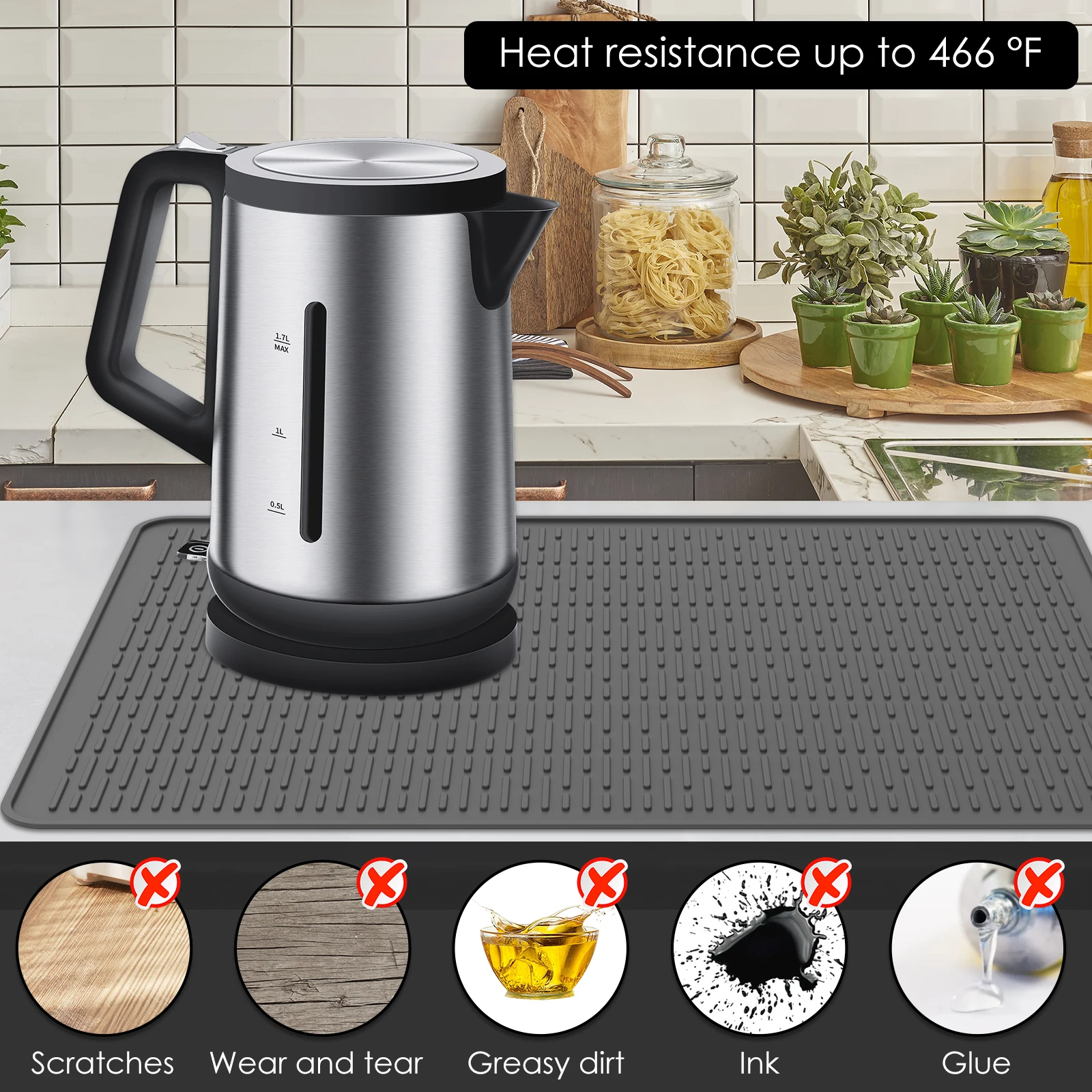 Silicone Stove Top Covers Heat Resistant Glass Cooktop Protector Reusable Stove Top Pad For Electric Countertop Table gas stove protection pad cookware protection pad