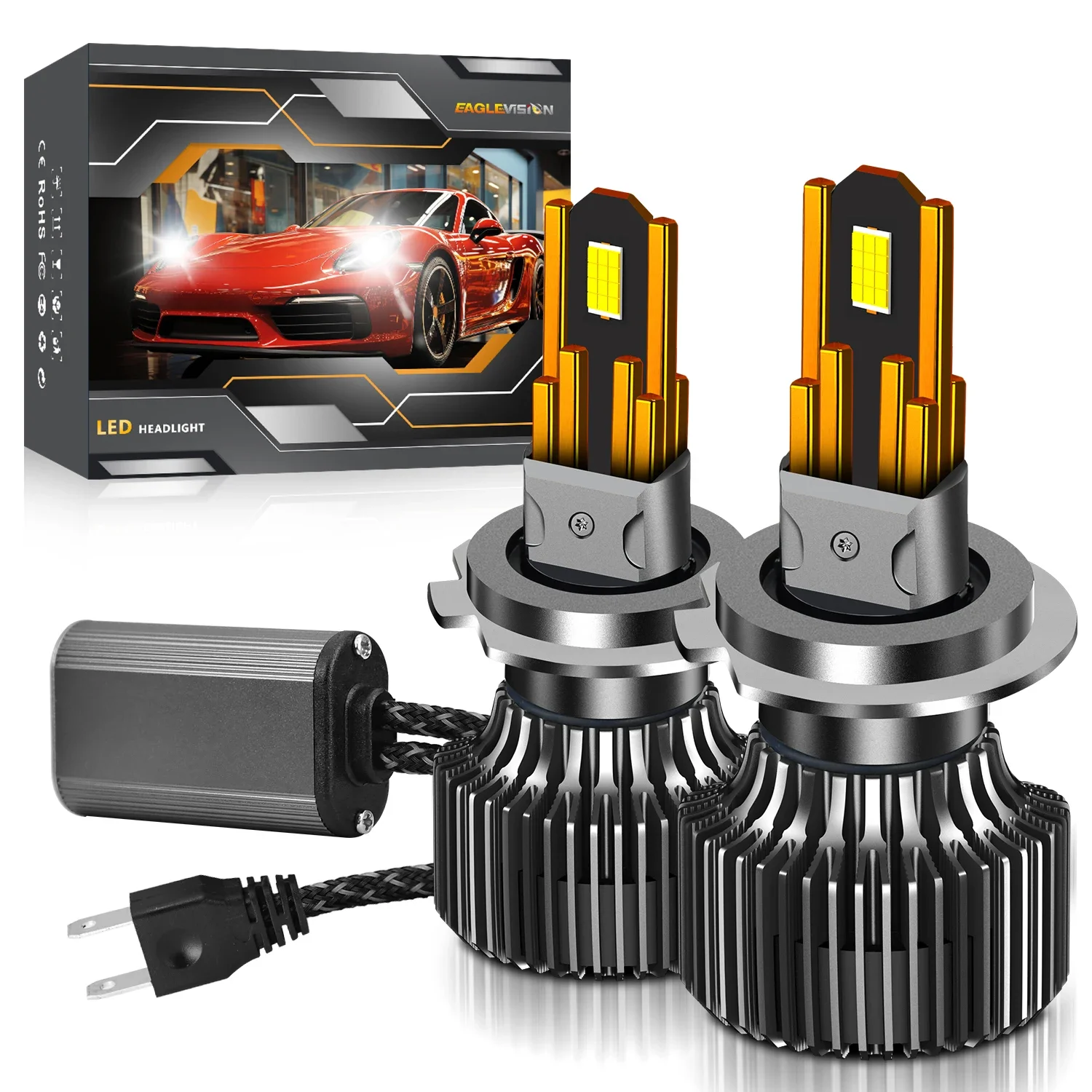 2025 10Copper 9005 9006 Tubes 6500k Project Led Canbus Lighthouse Car Light 12v