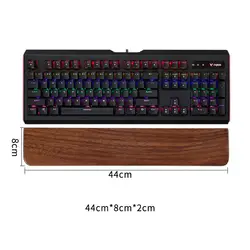 Walnut Wood Ergonomic Keyboard Wrist Rest Pad (44X8CM for 104 keys)