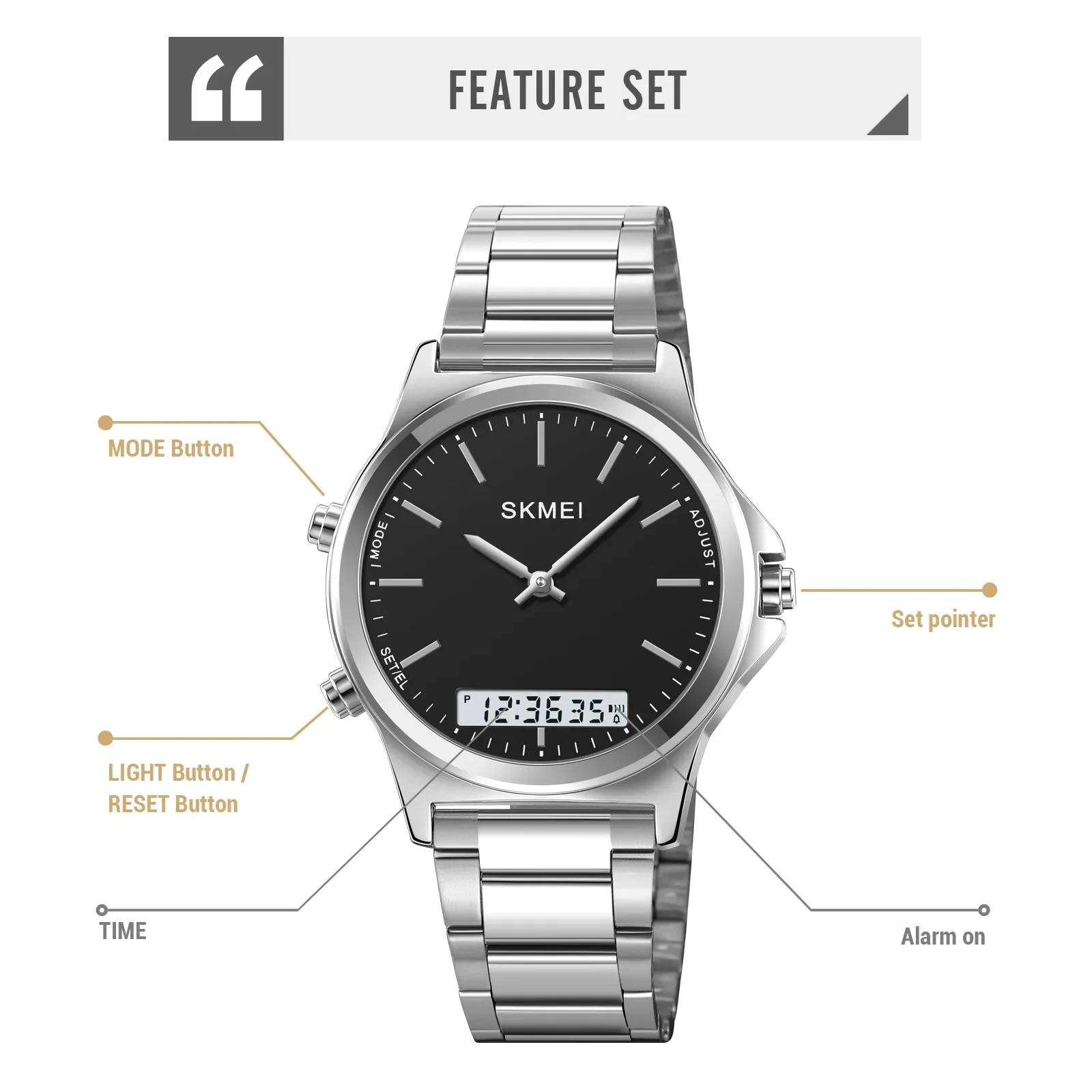 SKMEI Sport Watches Mens Waterproof Alarm Wristwatches Clock reloj hombre 3 Time Back Light Display Digital Chrono Watch 2120