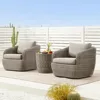 3 Pieces Patio Wicker Furniture Set, Outdoor Rattan Bistro Set with Removable Thickened Cushions, Fully Assembled(Gray Cus 1