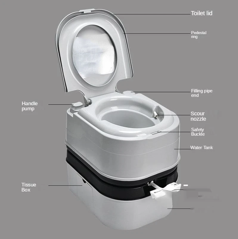 Toilette chimique portable, camping, tente, bateau, 24l, 200kg - AliExpress