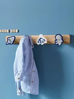 Hooks for Clothes Wall Hanger Kids Room Mounted Wooden Cute Room Decor Astronaut Kids Room Organization and Storage for Boys 2
