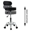 KKTONER PU Leather Rolling Stool Mid-Back with Footrest Height Adjustable Office Computer Home Drafting Swivel Task Chair 4
