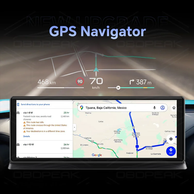 K60 Proリアビューダッシュカム Android 14 ワイヤレスCarPlay Android
