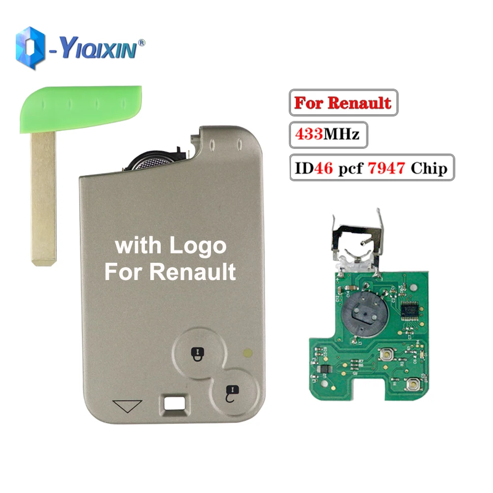 YIQIXIN 2 Button Car Key Remote For Renault Laguna Espace Velsatis 2001-2006 Auto Smart Card Keyless GO Blade ID46 PCF7947 Chip yiqixin 2 button remote car key for renault laguna espace velsatis 2001 2006 auto fob smart card keyless entry id46 pcf7947 chip