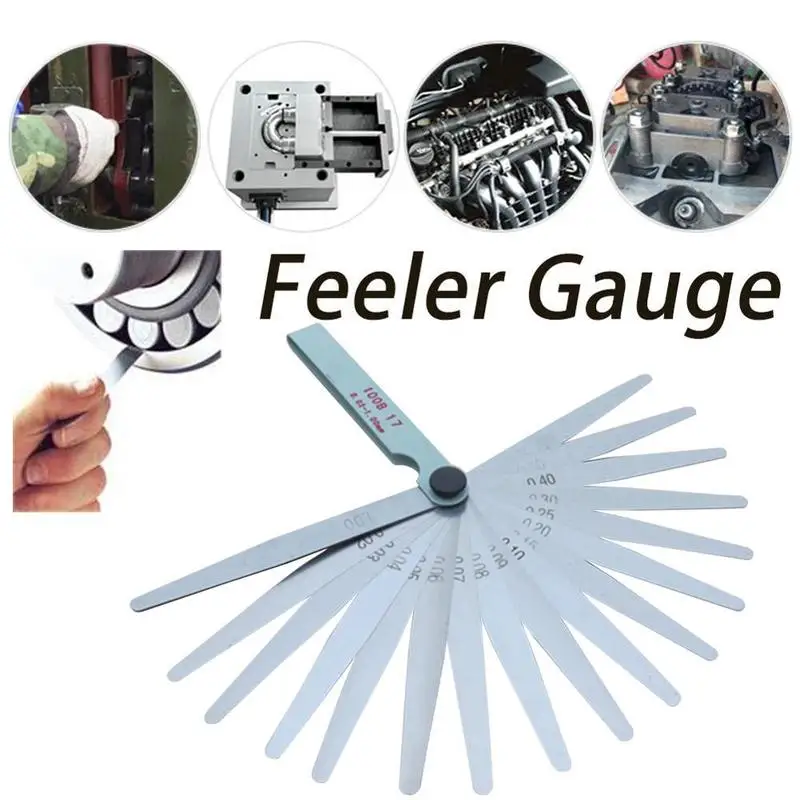 17 Blades Feeler Gauge Metric Gap Filler 0.021.00mm Gage Measurment Tool For Moto Engine Valve