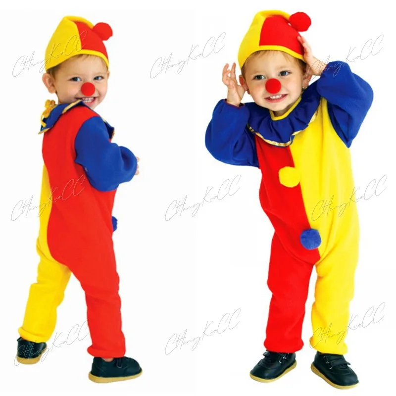 

Kids Child Cosplay Clown Costumes for Kids Girls Boys Toddler Halloween Purim Carnival Fancy Dress Party Naughty Haunted House