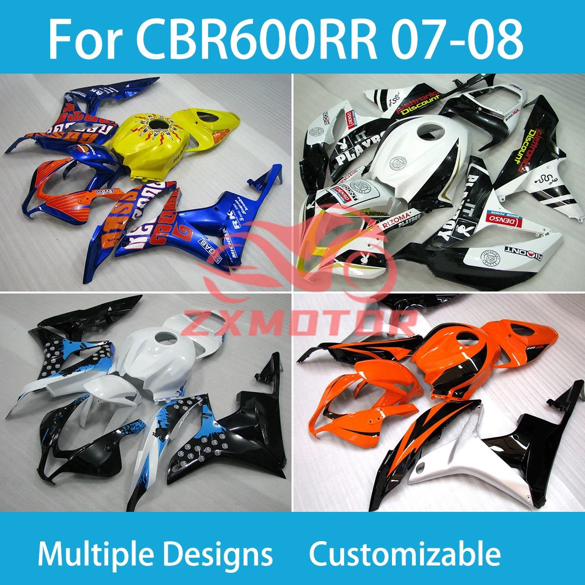 

CBR 600RR 2007 2008 комплект обтекателей для Honda CBR600RR 07 08 Устанавливаемые на Мотогонки детали корпуса обтекатели