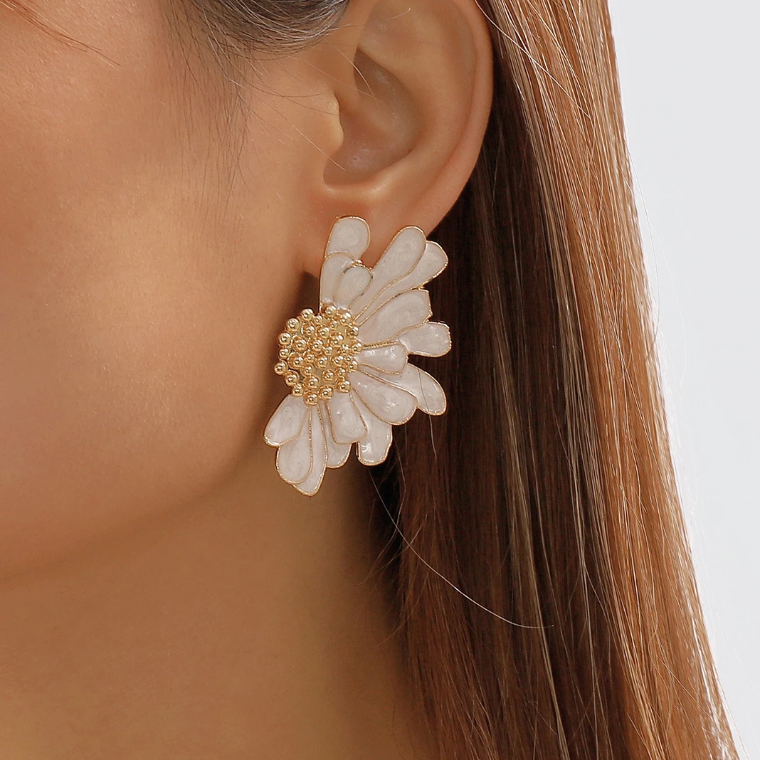 Ingemark Boho Colorful Big Flower Petal Irregular Stud