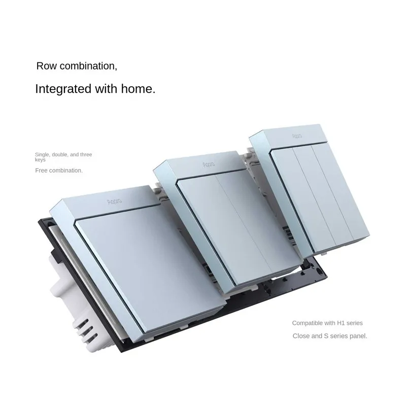 Aqara 스마트 벽 스위치 H1M, 중립 MARS-Tech, 6 가지 색상, 무선 키 라이트 스위치, Zigbee, 홈키트용 다중 제어 모드