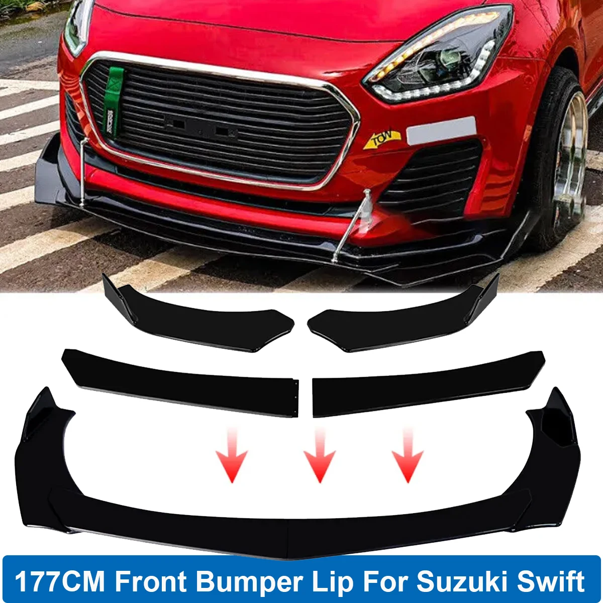 KEEPDSGN Séparateurs De Lèvres Universels Pour Pare-chocs Arrière De Voiture, Ailerons, Diffuseurs, Ailerons Latéraux, Protection Contre Les Rayures, Noir Brillant, C