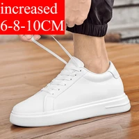 Nouveaux hommes baskets ascenseur chaussures rehaussant la hauteur augmenter semelle intérieure 6-10CM talons hauts chaussures en cuir chaussures de Sport hommes chaussures 1