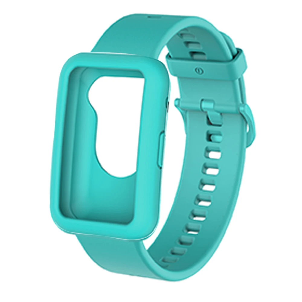 2-in-1 Single Color Soft Silicone Strap and Case Set – Replacement Wristband
