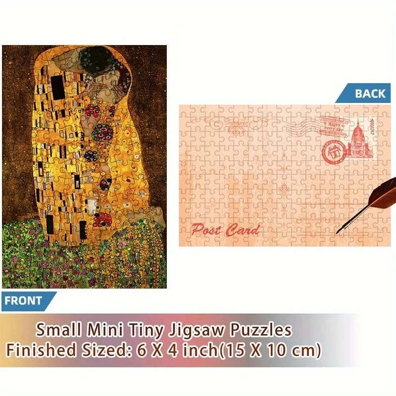 150pcs Mini Test Tube Puzzle The Kiss Gustav Klimt Famous Painting Funny Educational Game Wall Display Birthday Festival Gifts 4