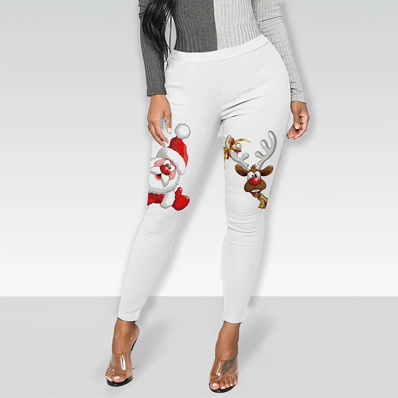 Impressão dos Desenhos Natal Couture Mulher Levanta Bunda Sexy Legging Tema Animados Bonito Leggings Femme Magro Calças Elásticas Ginásio Fitness 4 Computers & Electronics