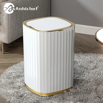 Smart Trash Can Large Capacity For Kitchen Bathroom Garbage Bin Automatic Induction Waterproof Bin With Lid Smart Home Trash Can