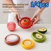 1/4pcs Silicone Fruit and Vegetable Fresh-keeping Box, Food Storage Container Set, Portable, Stackable and Leak Proof, Keeping 1