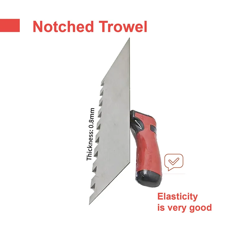 28cm Stainless Steel Trowel Right Square Notch Plastering Trowels Hand Tools Concrete Finishing Wall Scraper Spatula For Tile