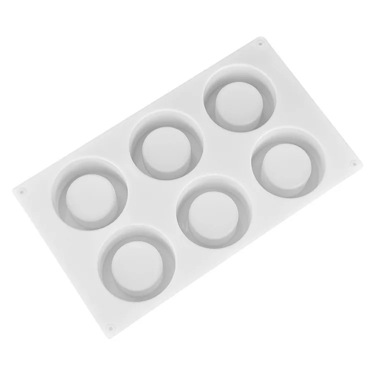 Description Picture 5 of item6 Cavity Small Round Cup Candle Mold Dessert Pudding Mousse Cake Baking Utensils Home Decoration Candle Cup Baking Mold