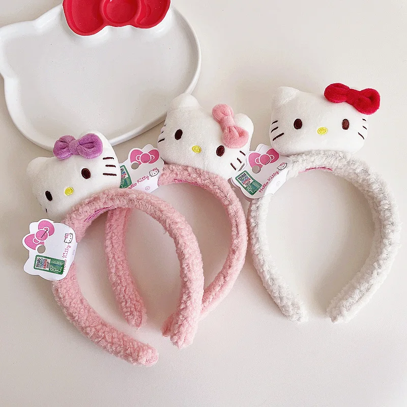 

Повязка для волос Hello Kitty с котом, зажим для волос, пряжка для головы, Милая девочка, подарок для детей, игрушка, аниме, собирать украшения