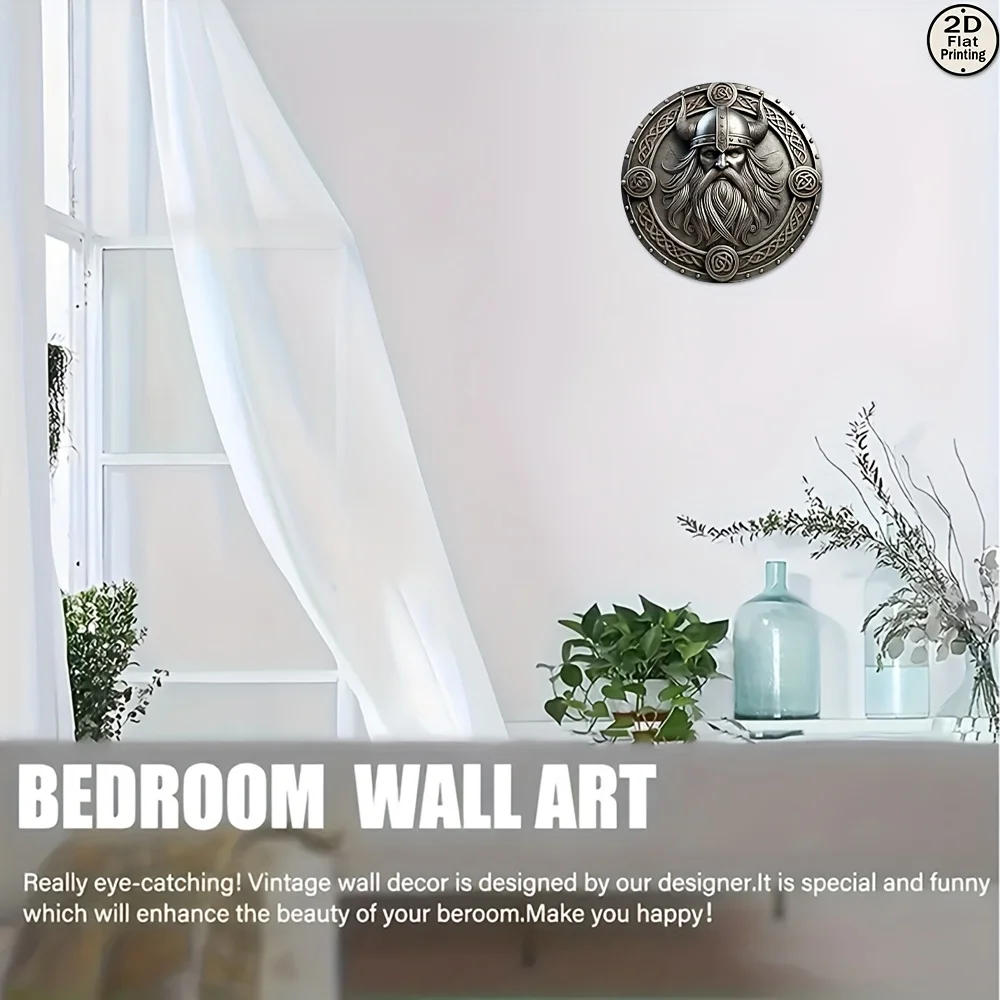 Wikinger-Kriegerschilde, klassische Retro-Rundmetalllogos, Kriegerseelen, dekorative Kunst für Zuhause und Wand – Bars, Cafés, Clubs – Detail 8