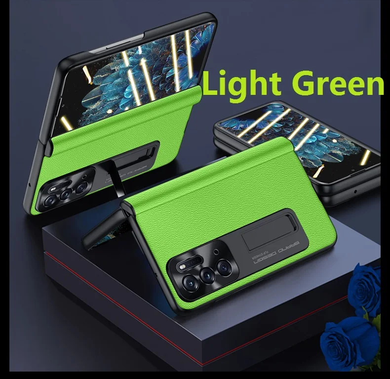 Premium Magnetic Leather Bracket with Hinge Protection and Screen Cover