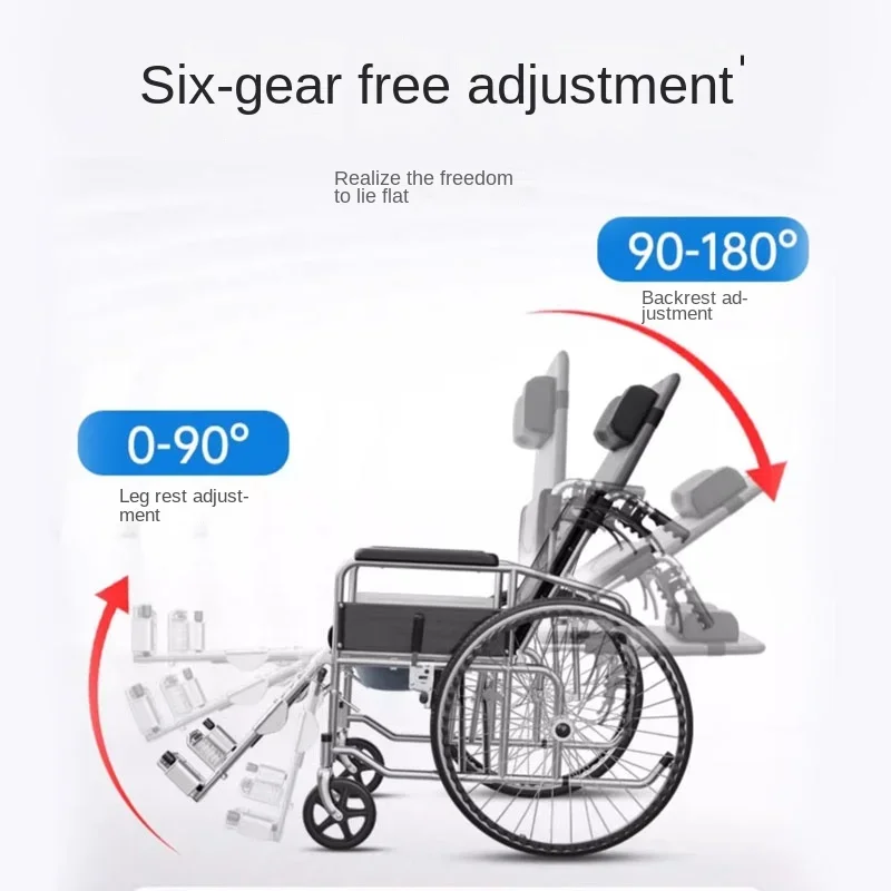 100kg load-bearing folding lightweight large wheel wheelchair walker scooter six-gear travel outdoor