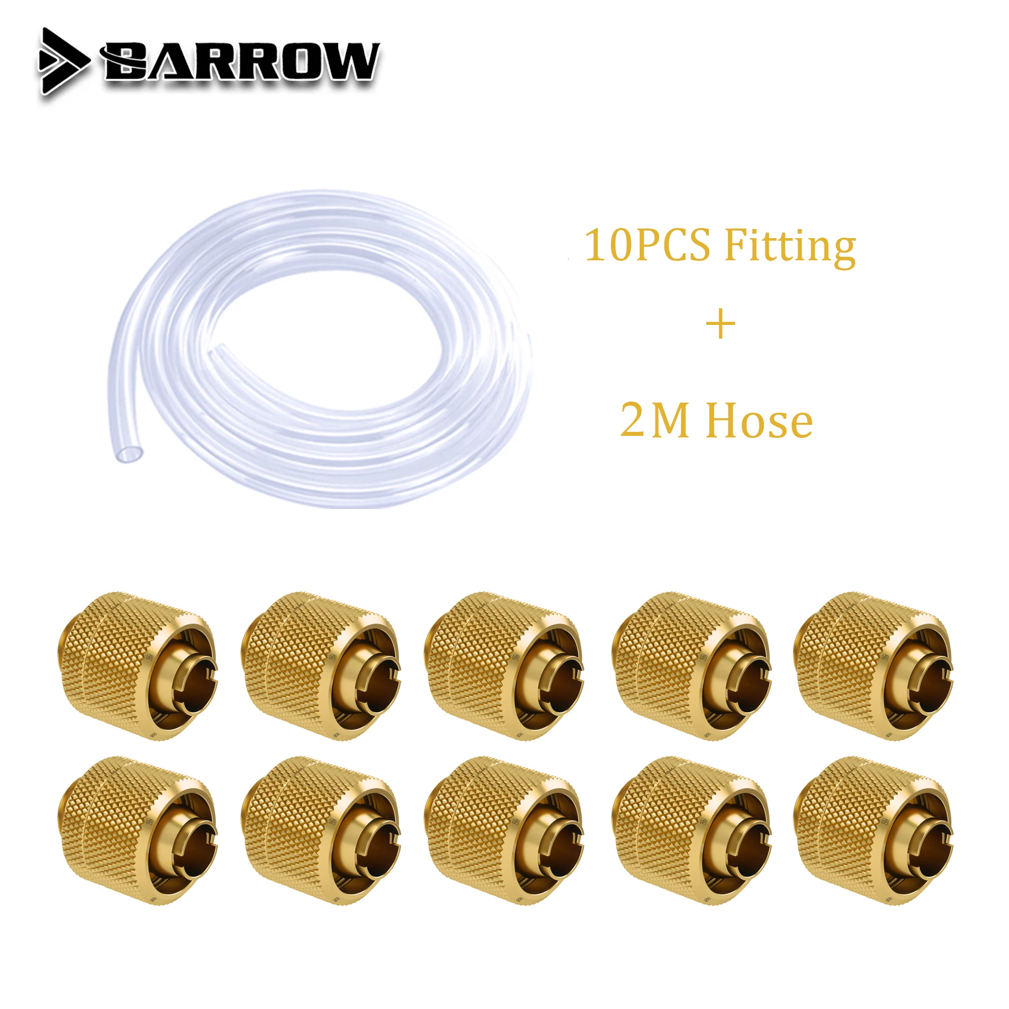 Barrow Soft Tube Fittings Combo Kit pc Sistema de Refrigeração de Água Preto Branco Prata e Ouro Grosso 95*159 mm 95*127 mm - Imagem 5