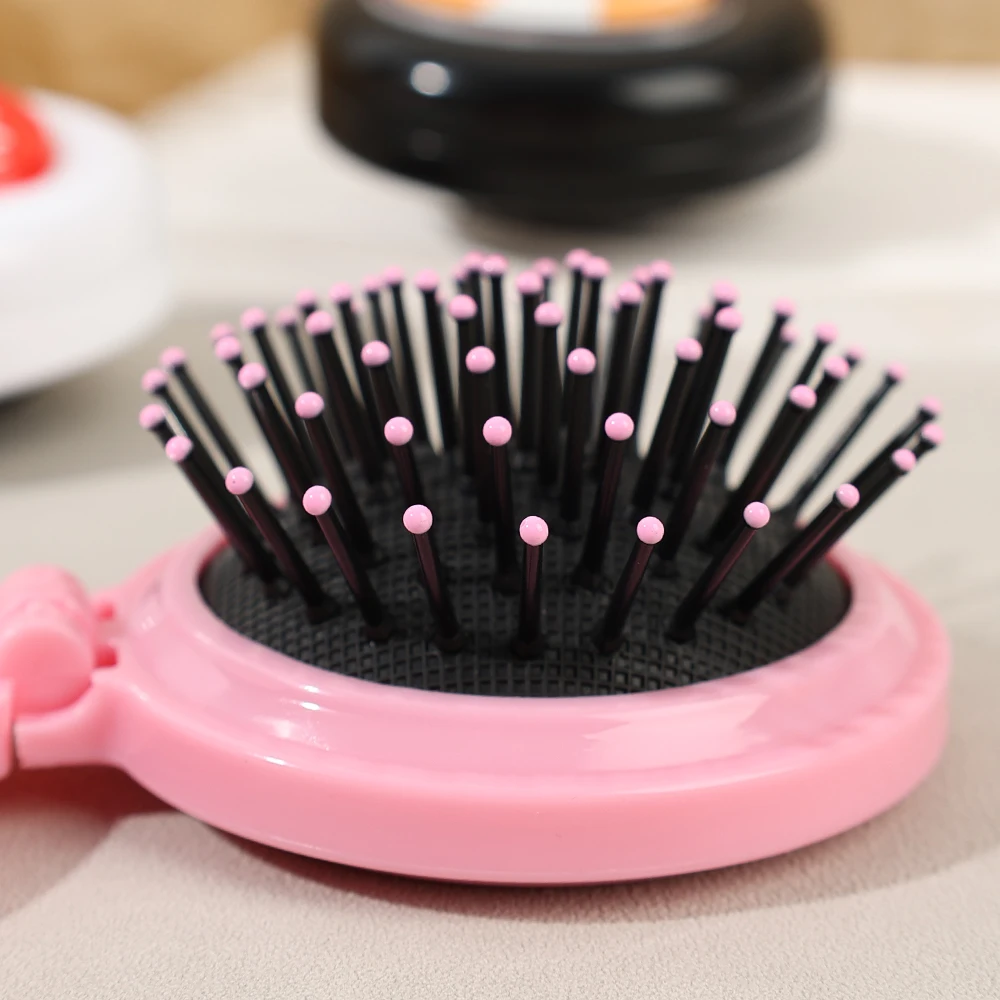 

Small Size Hair Comb with Folding Mirror Traveling Portable Massage Folding Comb Women Girl Hair Brush with Mirror Styling Tools
