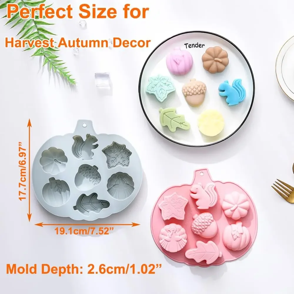 Thanksgiving Pumpkin Leaf Silicone Molds 3