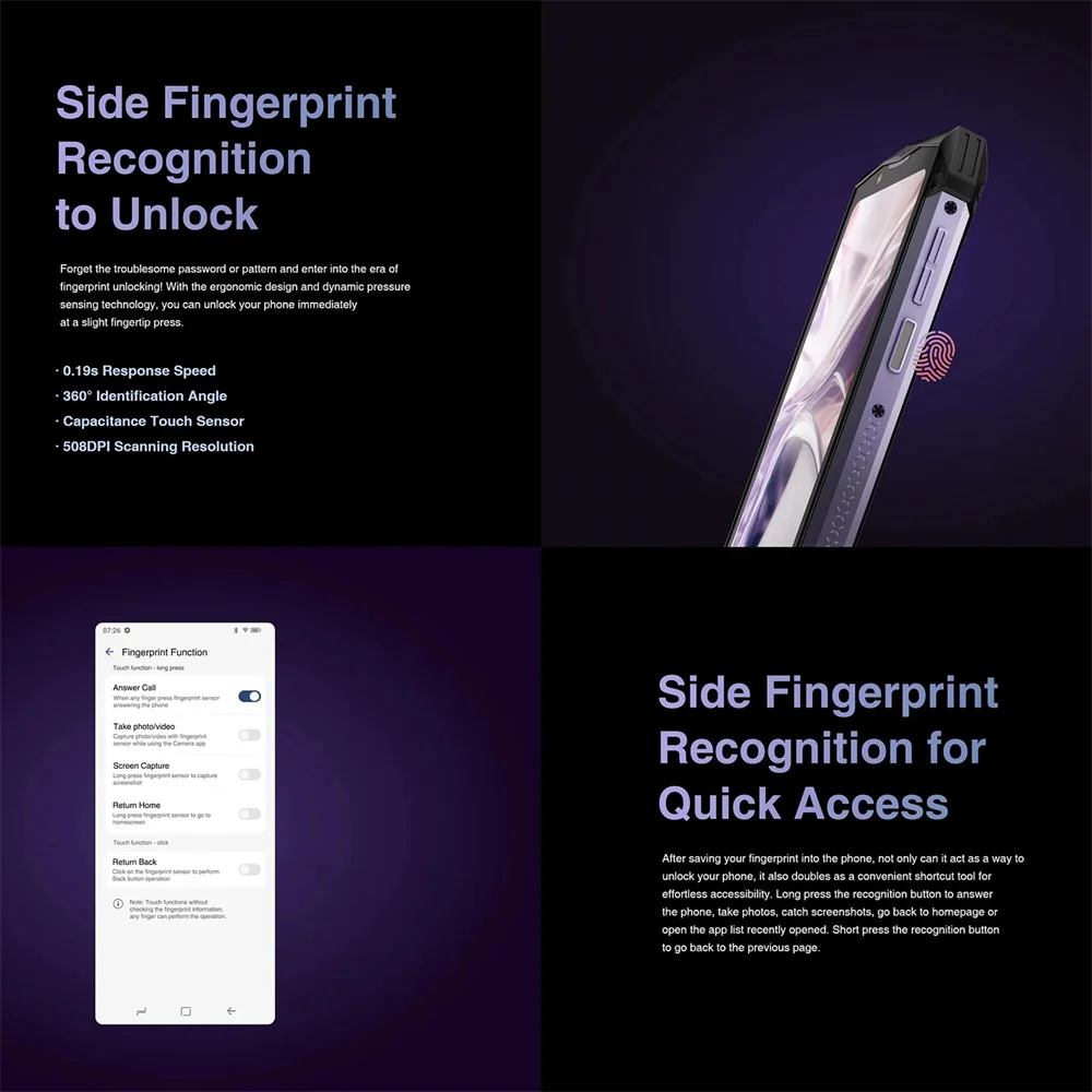 DOOGEE Smini Rugged 4G Smartphones 4.5Inch Display Octa Core 8GB+256GB 50MP Camera 3000mAh 18W Fast Charging Mini Cell Phone NFC