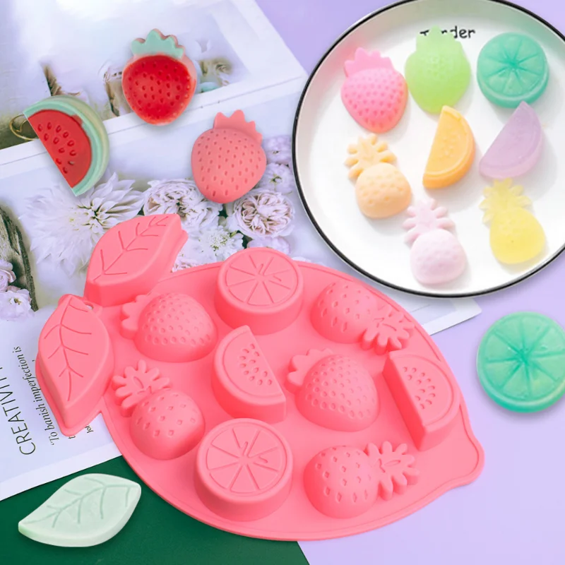 DIY Multi Style Fruit Ice Cube Silicone Mold Strawberry Chocolate Cake  Candy Fudge Baking Tool Watermelon Soap Candle Mould Gift - AliExpress