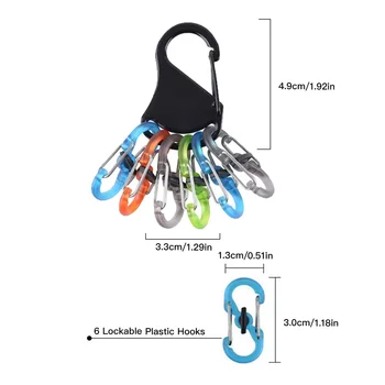 Moschettone Tattico Portachiavi con Gancio a S per Torcia Luminosa, Supporto per Chemlight da Esterno, Accessori da Caccia in Alluminio