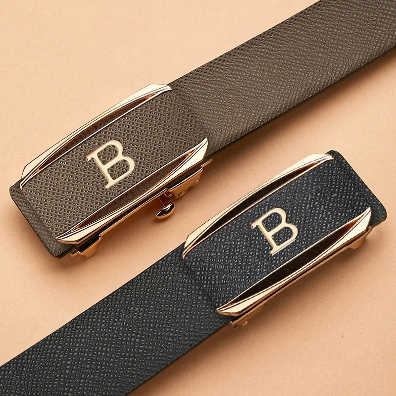 2023 High Quality Coffee Genuine Leather Belt B Letter Automatic Buckle Fashion Men's Belt Designer Casual Belt Ceinture Homme