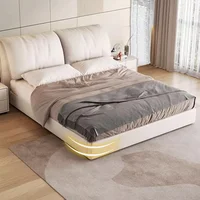 Lit Moderne Unique Minimaliste Rembourré avec Rangement pour Chambre à Coucher Double – Accessoires Maison Français pour le foyer 3