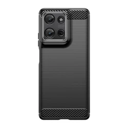 Carbon Fiber Shockproof TPU Phone Case - Sleek Protective Back Cover - Moto G75 5G (Black)