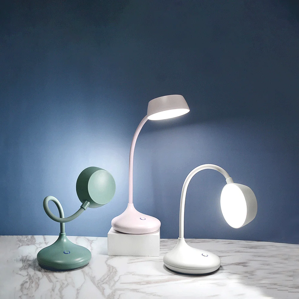 

Nordic Simple LED Desk Lamp USB Charging Adjustable Brightness No Strobe Hose Reading Eye Protection USB Night Light