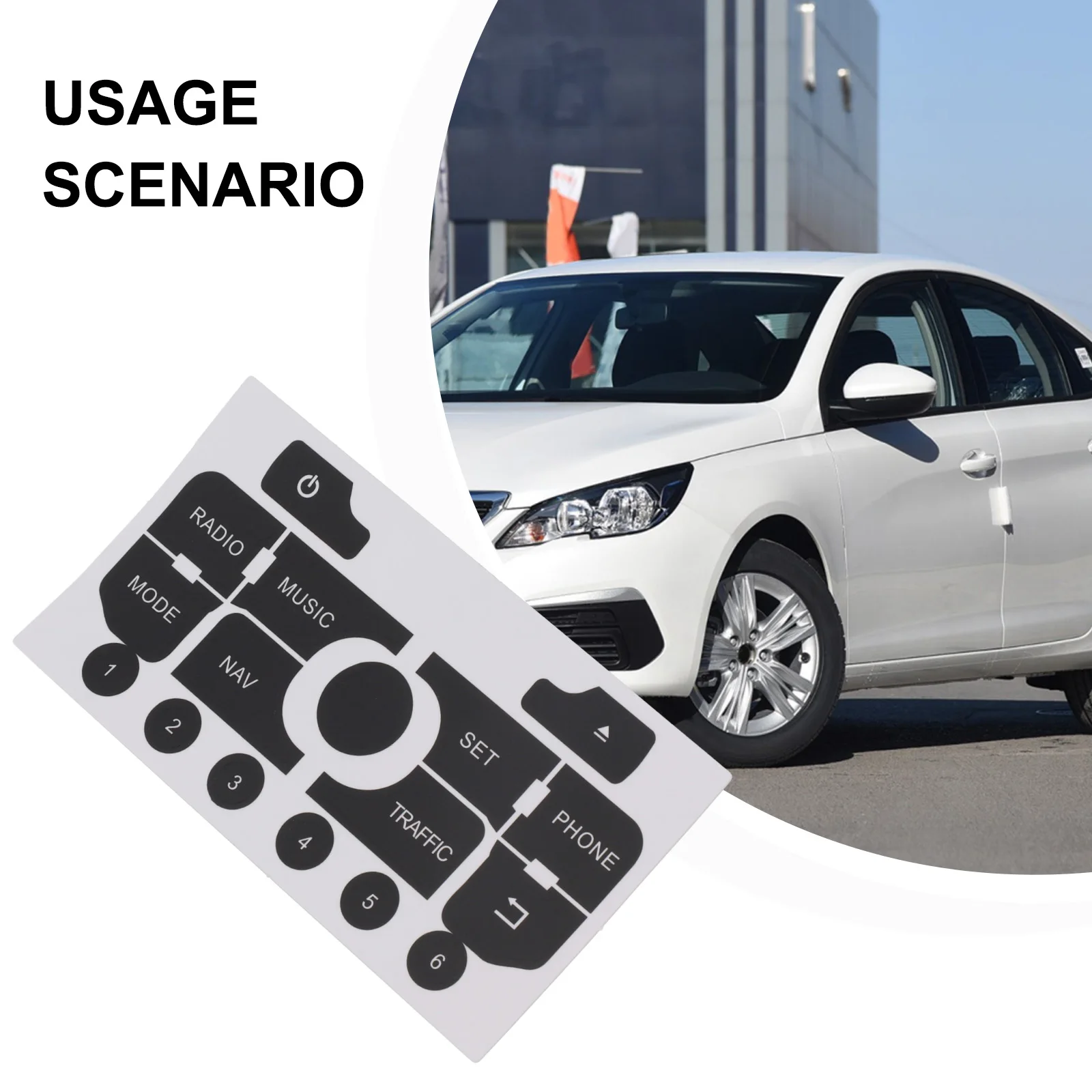 Auto Taste Reparatur Aufkleber Aufkleber Für 308 Für 3008 Für C3 Für C5 Nav Radio Push Button Auto Zubehör Vinyl reparatur Aufkleber – Detail 5